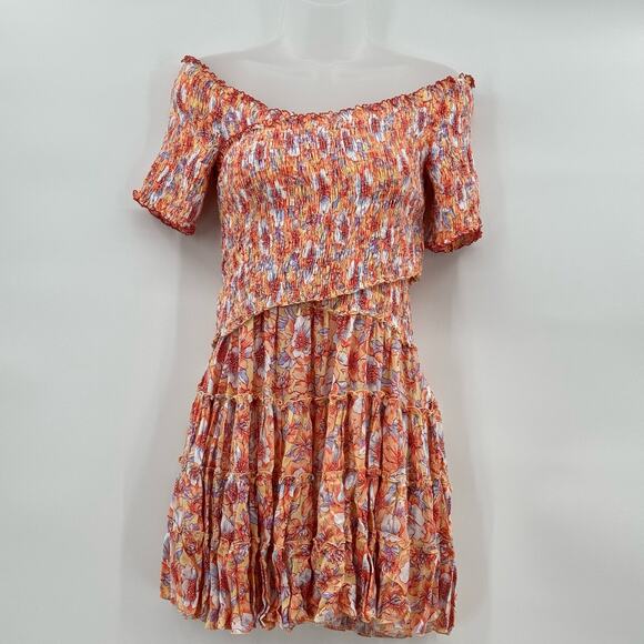Poupette St Barth Soledad Off The Shoulder Floral Mini Dress Medium NWT - Picture 3 of 10